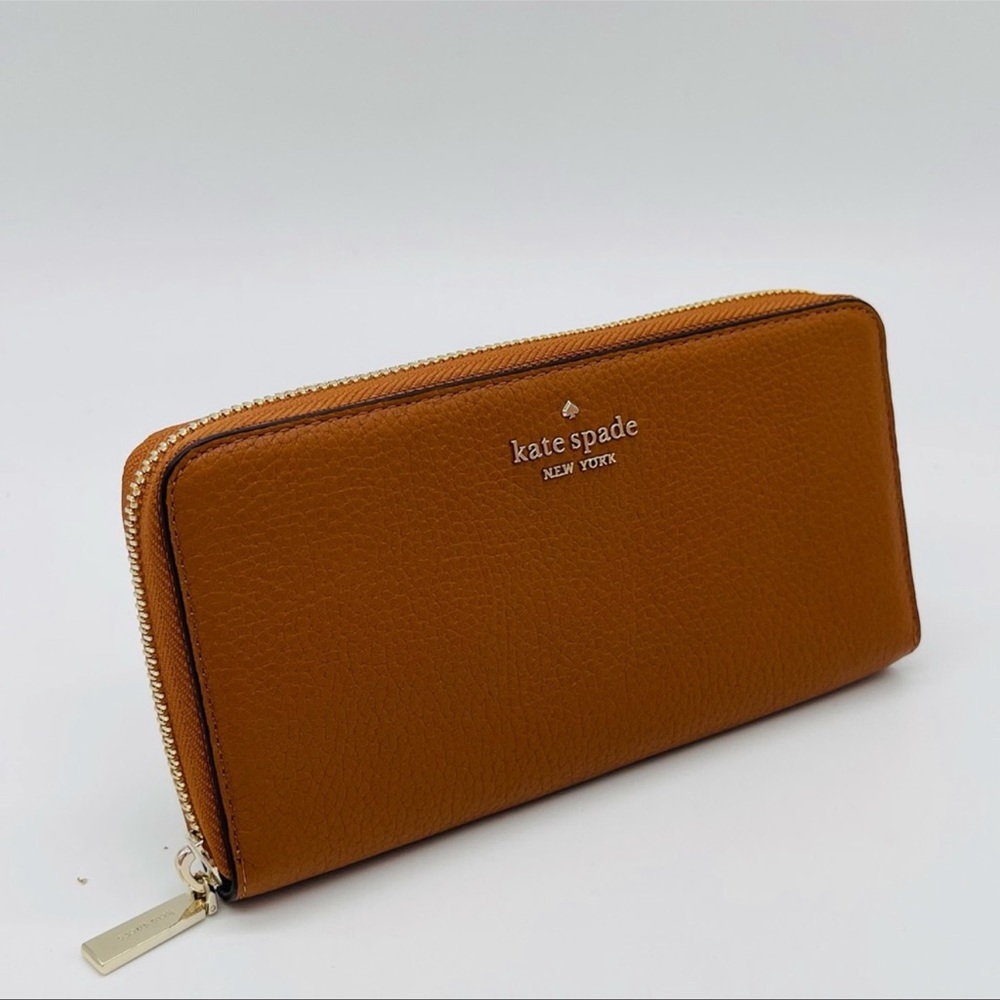 Kate Spade Leila Large Continental Wallet Leather Rich Brown - Picture 1 of 9